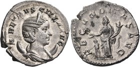 Herennia Etruscilla, Augusta, 249-251. Antoninianus (Silver, 21 mm, 4.32 g, 6 h), struck under Trajan Decius, Rome, early 251. HER ETRVSCILLA AVG Diad...
