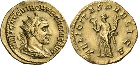 Trebonianus Gallus, 251-253. Binio (Gold, 22 mm, 6.27 g, 6 h), Rome. IMP CAE C VIB TREB GALLVS AVG Radiate, draped and cuirassed bust of Trebonianus G...