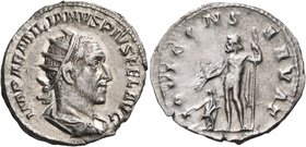 Aemilian, 253. Antoninianus (Silver, 21.5 mm, 3.42 g, 1 h), Rome. IMP AEMILIANVS PIVS FEL AVG Radiate, draped and cuirassed bust of Aemilian to right....