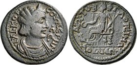 PHRYGIA. Julia. Cornelia Supera, wife of Aemilian, 253. Triassarion (Bronze, 25 mm, 11.05 g), Philoteimos, archon for the second time. •ΓΑΙ•ΚΟΡ• CΟΥΠΕ...