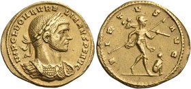 Aurelian, 270-275. Aureus (Gold, 20.5 mm, 4.72 g, 12 h), Mediolanum, 3rd emission, mid 271-272. IMP C L DOM AURELIANVS P F AVG Laureate and cuirassed ...