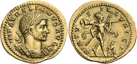Aurelian, 270-275. Aureus (Gold, 22 mm, 5.20 g, 12 h), Tripolis, spring-summer 273. IMP AURELIANVS AVG Laureate and cuirassed bust of Aurelian to righ...