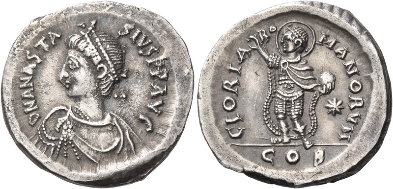 Anastasius I, 491-518. Miliarense (Silver, 21 mm, 4.39 g, 6 h), Constantinople. ...