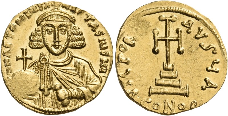 Anastasius II Artemius, 713-715. Solidus (Gold, 20 mm, 4.44 g, 6 h), Constantino...