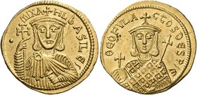 Michael I Rhangabe, with Theophylactus, 811-813. Solidus (Gold, 20 mm, 4.44 g, 7 h), Constantinople. MIXA-HL bASILE’ Bearded bust of Michael I facing,...