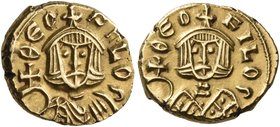 Theophilus, 829-842. Semissis (Gold, 11.5 mm, 1.81 g, 5 h), Syracuse, 831-842. ΘϵΟ-FΙLΟS Crowned and draped bust of Theophilus facing, holding globus ...
