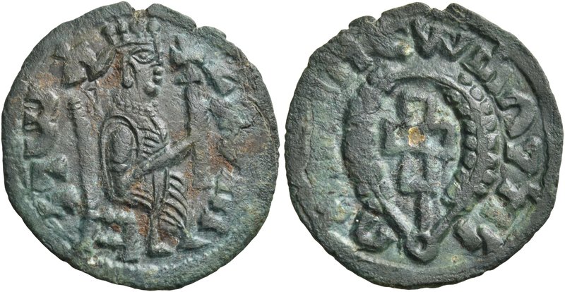 AXUM. Armah, circa 630-650. (Bronze, 20 mm, 2.36 g, 12 h). ngs 'rmH, in Ge'ez ('...