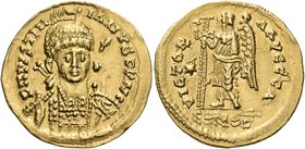 OSTROGOTHS. Athalaric, 526-534. Solidus (Gold, 21.5 mm, 4.33 g, 6 h), pseudo-imperial coinage, struck in the name of Justinian I, Rome. D N IVSTINI - ...