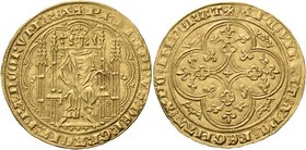 FRANCE, Royal. Philippe VI de Valois, 1328-1350. Chaise d’Or (Gold, 29 mm, 4.71 g, 8 h), issue of 17 July 1346. + PhILPPVS : DЄI : GRΛCIΛ : FRΛnCORVM ...
