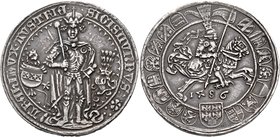 HOLY ROMAN EMPIRE, County of Tirol. Sigismund der Münzreiche, Archduke of Austria, 1446-1496. Guldiner (Silver, 40 mm, 31.76 g, 4 h), the first taler-...