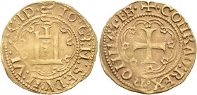 ITALY. Genoa. Gian Galeazzo Maria Sforza, Duke of Milan and Lord of Genoa, 1488-1494. Ducato (Gold, 22 mm, 3.46 g, 8 h). :IO: G3: M: SF: DVX:M: VI: AC...