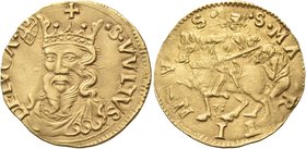 ITALY. Lucca. Republic, 1369-1799. Fiorino d’oro (Gold, 22.5 mm, 3.46 g, 1 h), 1495-1630. •S• VVLTVS DE• LVCA• Draped and crowned bust of the Volto Sa...