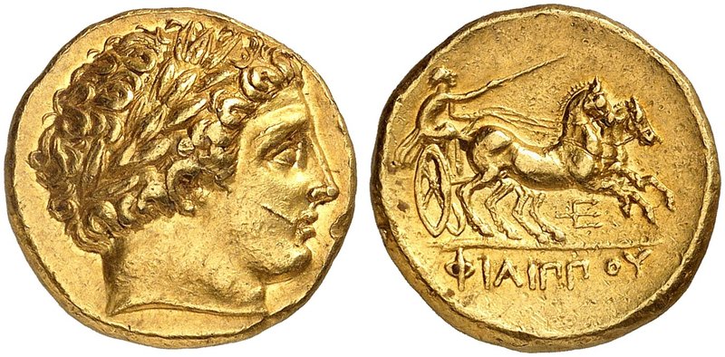 GRIECHISCHE MÜNZEN. KÖNIGREICH MAKEDONIEN. Philippos II., 359 - 336 v. Chr. Gold...