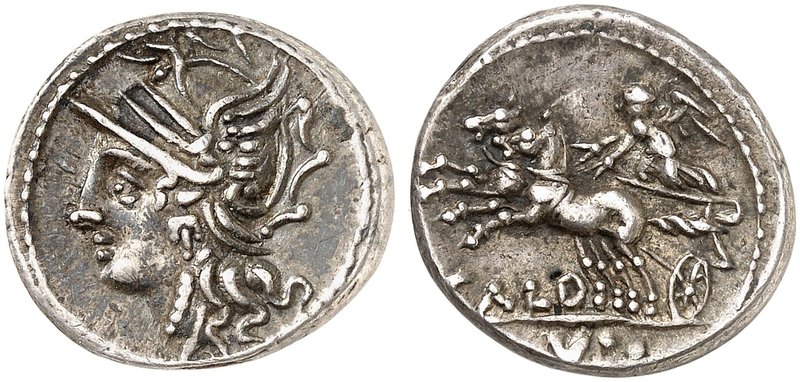 RÖMISCHE MÜNZEN. RÖMISCHE REPUBLIK. C. Coelius Caldus. Denar, 104 v. Chr. Romako...