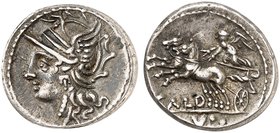 RÖMISCHE MÜNZEN. RÖMISCHE REPUBLIK. C. Coelius Caldus. Denar, 104 v. Chr. Romakopf / Victoria in Biga.
Cr. 318/1b; S. 582 3,90 g ss