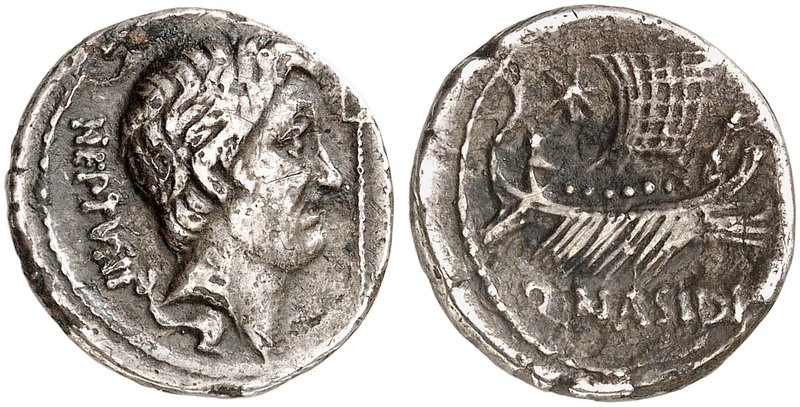 RÖMISCHE MÜNZEN. RÖMISCHE REPUBLIK. Sextus Pompeius. Denar, 44/43 v. Chr., Mzst....
