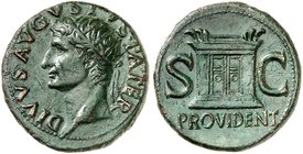 RÖMISCHE MÜNZEN. RÖMISCHE KAISERZEIT. Augustus, 27 v. Chr. - 14 n. Chr. As, Consecratio, geprägt unter Tiberius. Kopf mit Strahlenkrone n. links / Alt...