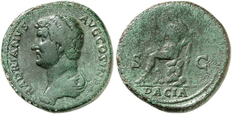 RÖMISCHE MÜNZEN. RÖMISCHE KAISERZEIT. Hadrianus, 117 - 138. Sesterz. Rev. Büste ...