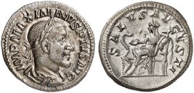 RÖMISCHE MÜNZEN. RÖMISCHE KAISERZEIT. Maximinus I. Thrax, 235 - 238. Denar. Rev. Thronende Salus.
RIC 14; C. 85 3,09 g vz