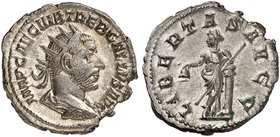 RÖMISCHE MÜNZEN. RÖMISCHE KAISERZEIT. Trebonianus Gallus, 251 - 253. Antoninian. Rev. Stehende Libertas.
RIC 39; C. 67 3,85 g vz