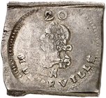 EUROPA. - TOURNAI. Karl III. von Spanien, 1703-1711. Einseitige 20 Stuiver-Klippe o. J. (1709), geprägt während der Belagerung durch die Alliierten.
...