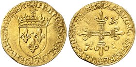 EUROPA. FRANKREICH. François I., 1515-1547. Écu d'or au soleil o. J., Limoges.
Friedb. 345, Dupl. 775 Var. Gold ss