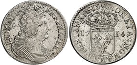EUROPA. FRANKREICH. Louis XIV., 1643-1715. 44 Sols 1714, A - Paris.
Dupl. 1606, Gad. 200 l. rauh, ss