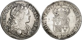 EUROPA. FRANKREICH. Louis XV., 1715-1774. Écu de Navarre 1718, B - Rouen.
Dav. 1327, Dupl. 1657, Gad. 318 ss