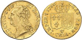 EUROPA. FRANKREICH. Louis XVI., 1774-1792. Louis d'or à la tête nue 1786, W - Lille.
Friedb. 475, Dupl. 1707, Gad. 361 Gold ss - vz