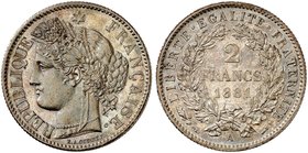 EUROPA. FRANKREICH. III. République, 1871-1940. 2 Francs type Cérès 1881, A - Paris.
Gad. 530a schöne Patina, min. Kr., f. St