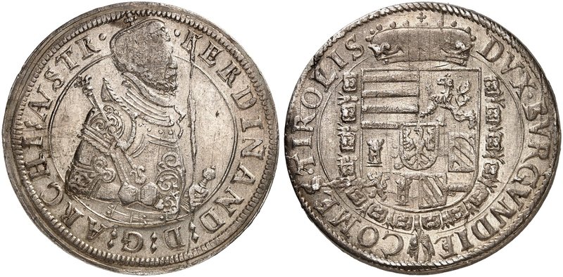 Erzherzog Ferdinand I., 1564-1595. Taler o. J., Hall.
Dav. 8094, Voglh. 87 / Va...