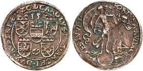 Erzherzog Karl, 1564-1590. Rechenpfennig 1569, Klagenfurt. Wappen / Fortuna auf Kugel.
Probszt 112 f. ss