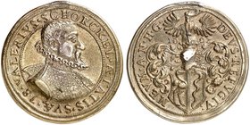 Ferdinand II., 1592-1618-1637. Silbermedaille 1602 (von H. Zwigott, 32,8 mm), auf den Grazer Apotheker V. Schörckel. Brustbild / Wappen.
Slg. Brett. ...