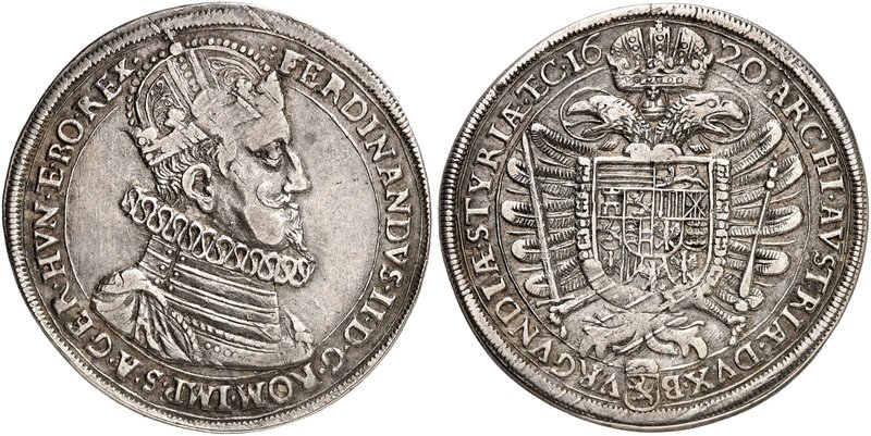 Ferdinand II., 1592-1618-1637. Taler 1620, Graz.
Dav. 3099, Voglh. 134 / - , He...