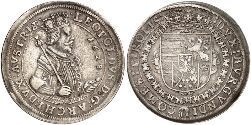 Erzherzog Leopold V., 1619-1632. Taler 1628 (aus 1626), Hall.
Dav. 3338, Voglh....