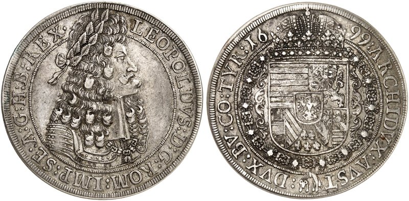 Leopold I., 1657-1705. Taler 1699, Hall.
Dav. 3245, Voglh. 221 / VI, Her. 647, ...