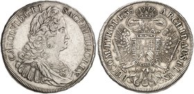 Karl VI., 1711-1740. Taler 1735, Wien.
Dav. 1038, Voglh. 267 / IV, Her. 312 f. Kr., ss
