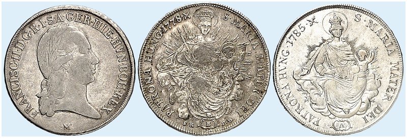 Maria Theresia, 1740-1780. Lot von 3 Stück: Taler 1778, Kremnitz, Joseph II., Ta...
