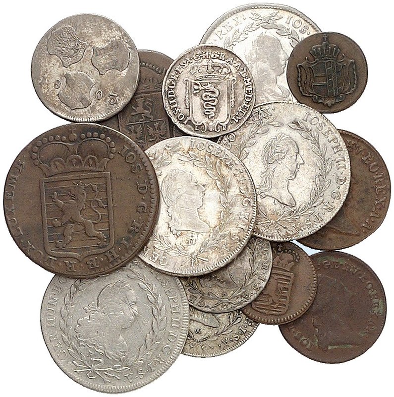 Joseph II., 1765-1790. Lot von 18 Stück: Diverse Kleinmünzen, 1/4 Kreuzer 1781 A...