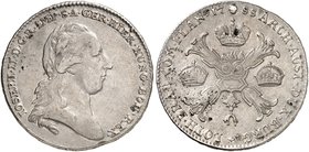 Joseph II., 1765-1790. Kronentaler 1788, Brüssel.
Dav. 1284, Voglh. 298, Her. 192 ss