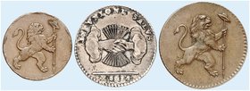 Belgischer Aufstand, 1789-1790. Lot von 3 Stück: Liard, 2 Liards, 10 Sols 1790, Brüssel.
Her. 8, 7, 5 ss, f. vz