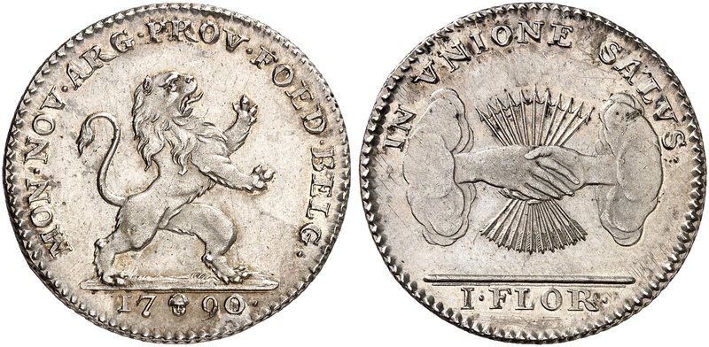 Belgischer Aufstand, 1789-1790. 1 Florin 1790, Brüssel.
Her. 3 f. Kr., vz