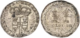 Franz II. (I.), 1792-1835. 20 Soldi 1796, Belagerung von Mantua.
Her. 1207 l. Prägeschwäche, s - ss