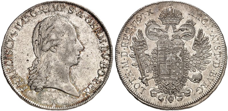 Franz II. (I.), 1792-1835. 1/2 Taler 1797, Wien.
Her. 376 f. vz