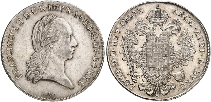 Franz II. (I.), 1792-1835. Taler 1800, Wien.
Dav. 3, Voglh. 306 / I, Her. 271 R...