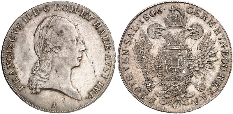 Franz II. (I.), 1792-1835. Taler 1806, Wien.
Dav. 4, Voglh. 306 / II, Her. 279 ...