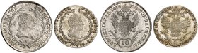 Franz II. (I.), 1792-1835. Lot von 2 Stück: 5, 10 Kreuzer 1815, Wien.
Her. 914, 849 vz+