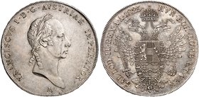 Franz II. (I.), 1792-1835. Taler 1825, Wien.
Dav. 9, Voglh. 308 / IV, Her. 343 vz