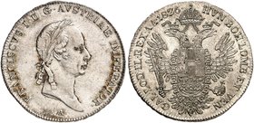 Franz II. (I.), 1792-1835. 1/2 Taler 1826, Wien.
Her. 437 vz+