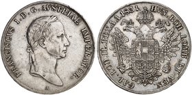 Franz II. (I.), 1792-1835. Taler 1831, Wien.
Dav. 10, Voglh. 308 / IV, Her. 360 min. Rdf., ss